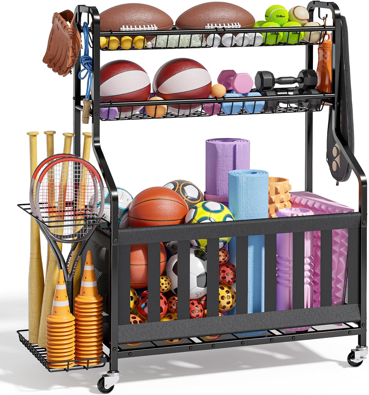 Sports Equipment Bat - Organizador de Equipamentos Esportivos, Estante de